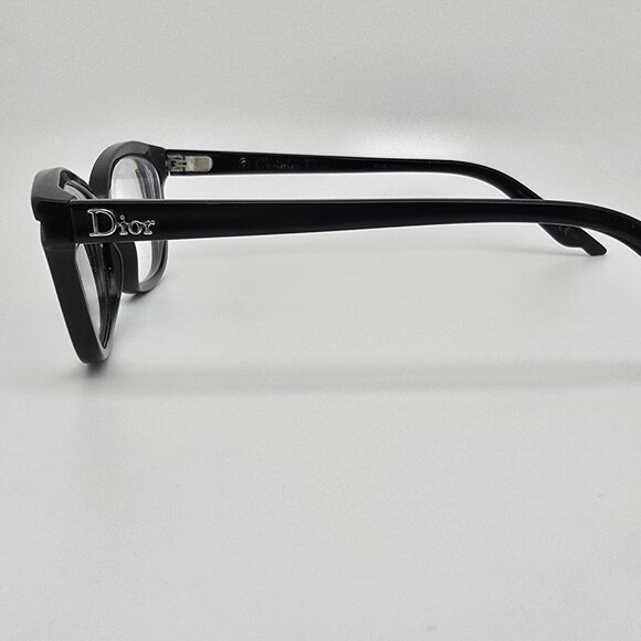 Christian Dior CD3242 807 Gloss Black Cat Eye Eyeglasses Frame w Case Italy 52mm - Picture 4 of 16